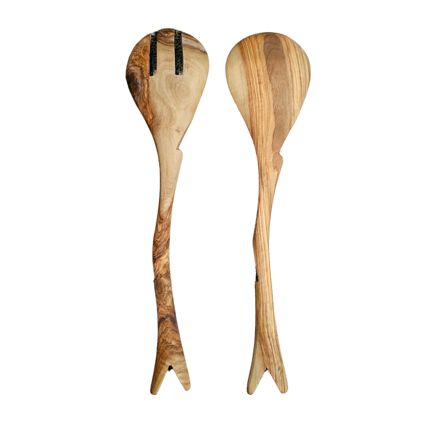 Olive Wood Salad Serving Set