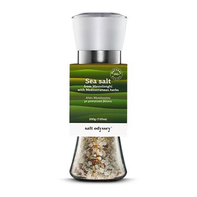 Sea Salt with Mediterranean Herbs with Grinder